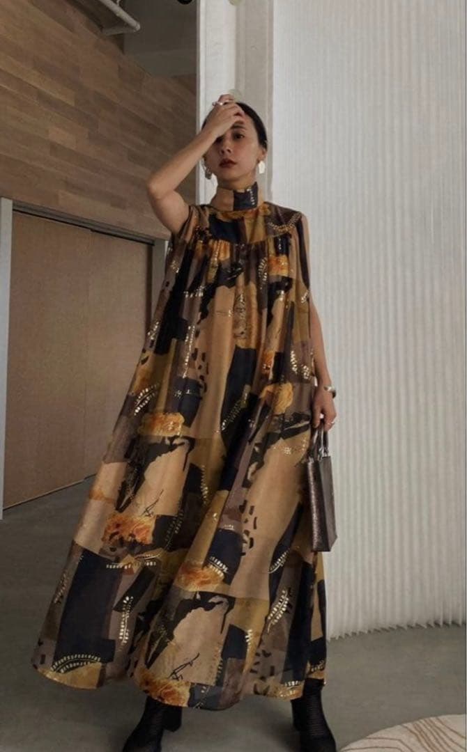 ワンピース ameri vintage EMILIE GATHER DRESS/M