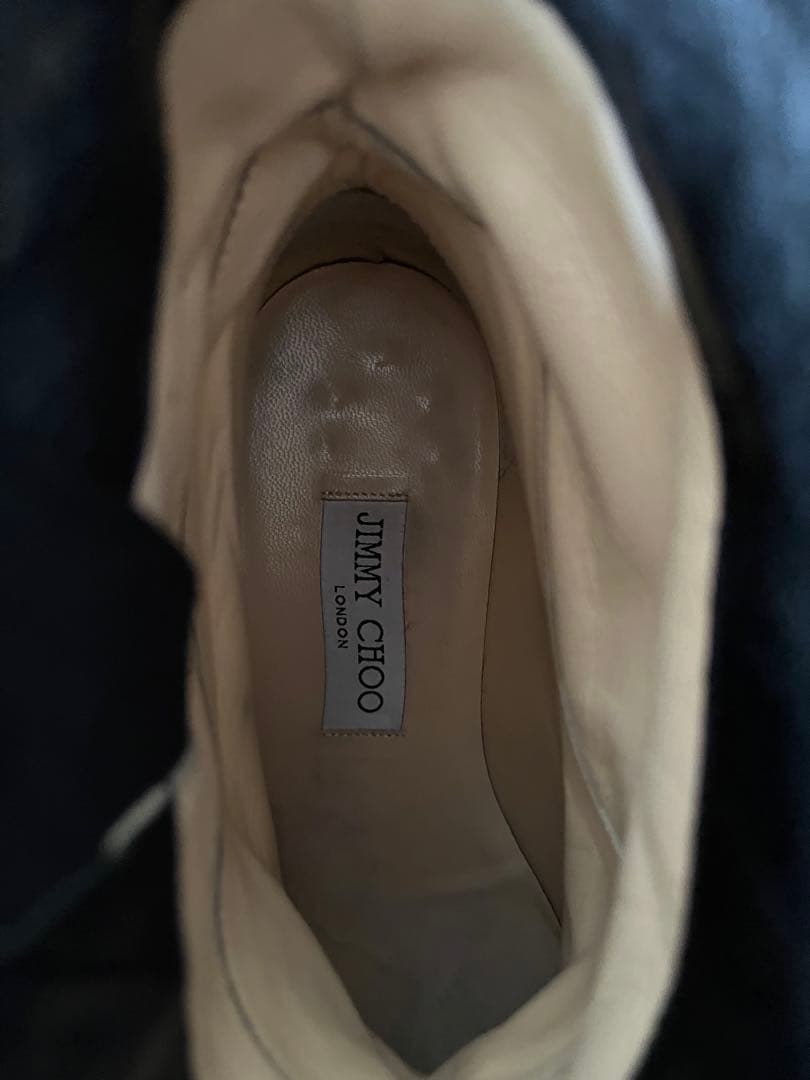 最終値下げJIMMY CHOO ブラックレザーバイカーブーツ 38