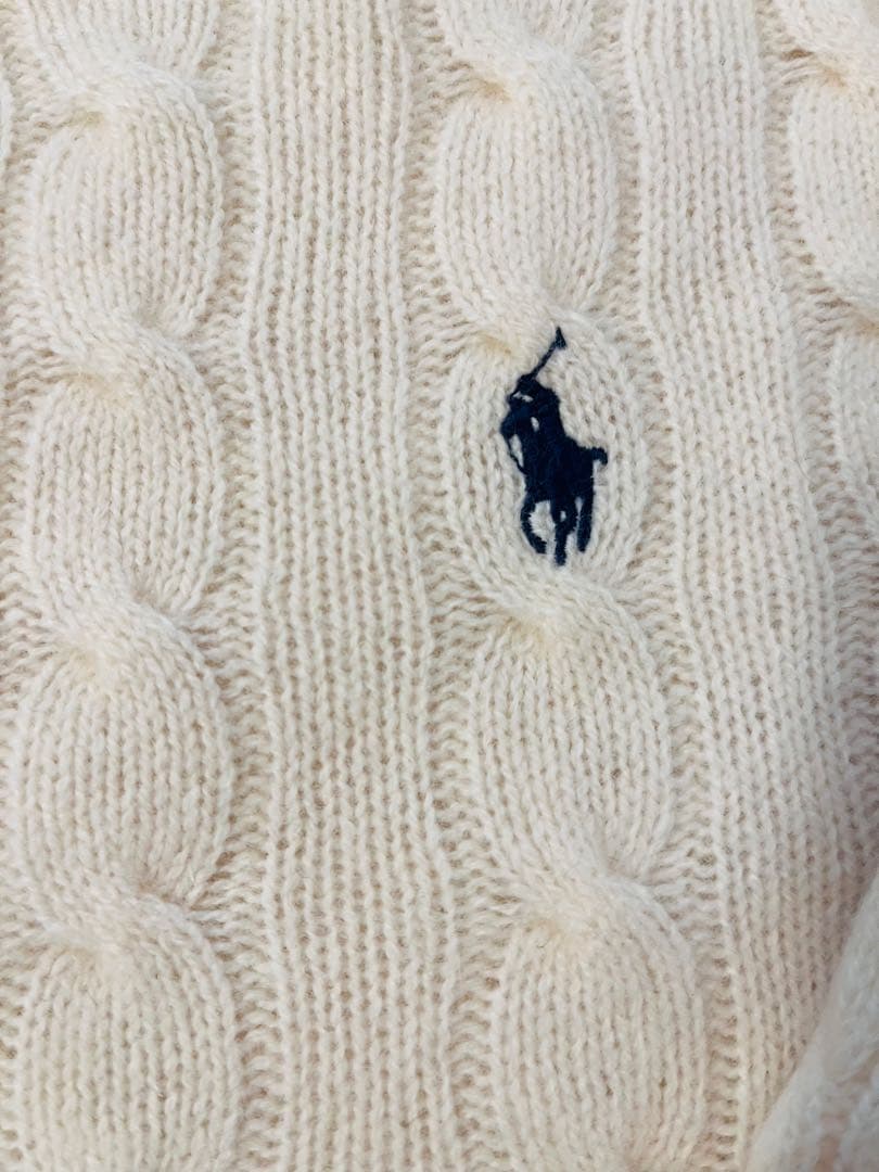 Ralph Lauren 現行タグ QR カシミヤ混 ケーブル ニット S