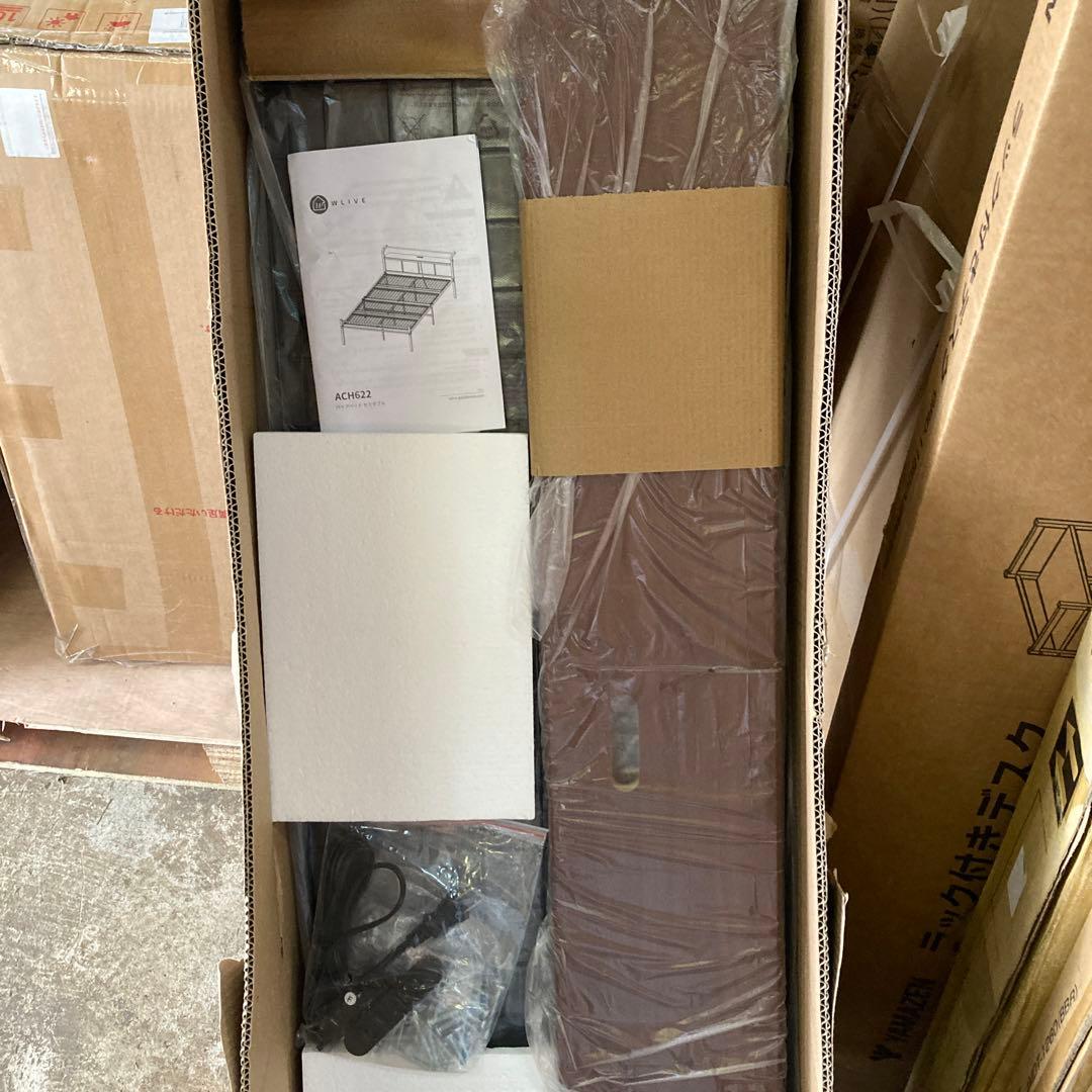 WLIVE ベッドフレーム ベッド セミダブル パイプベッド コンセント付き