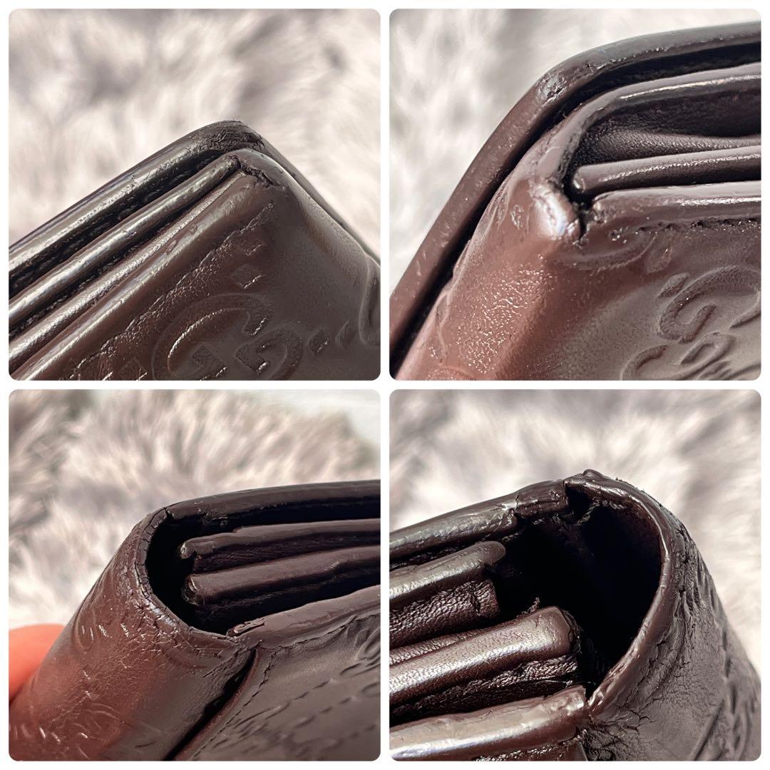 GUCCI ✨シマ　長財布　ダークブラウン　メンズ　GG柄