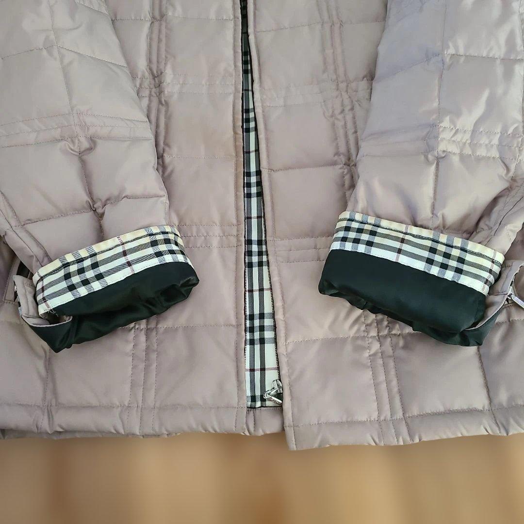 バーバリーブラックレーベル ファー ダウンジャケット キルティング 襟ファー