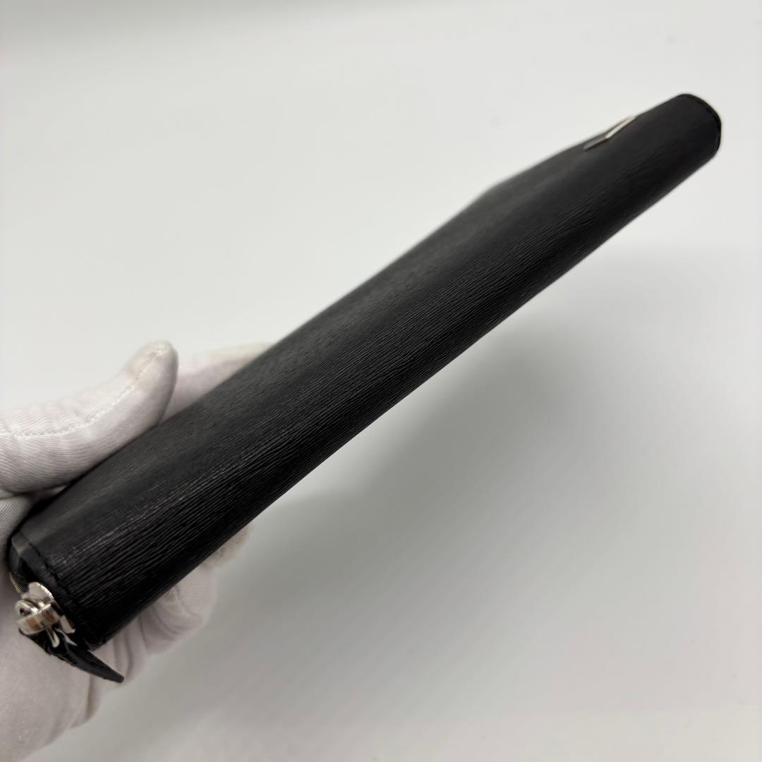 【極美品】ポーター カレント 長財布 ラウンドジップ レザー 本革 ロゴ 黒