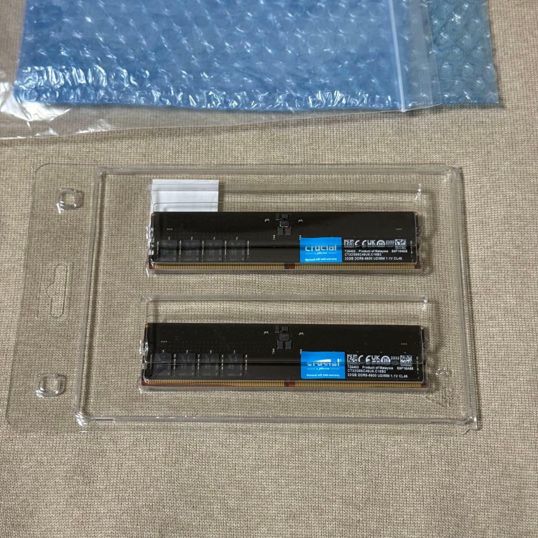 【美品】Crucial DDR5-5600 32GB 2枚セット　(64GB)