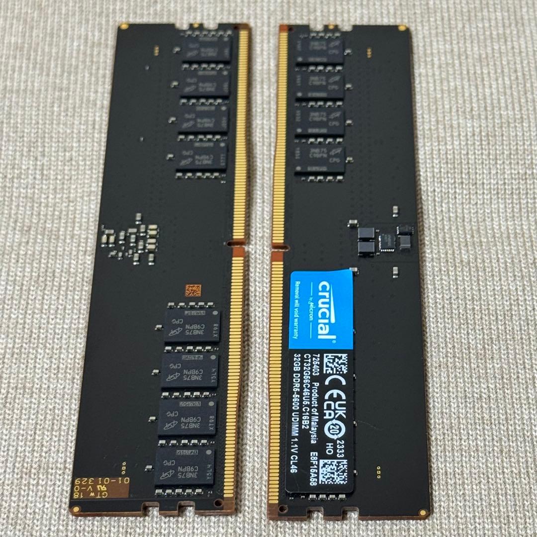 【美品】Crucial DDR5-5600 32GB 2枚セット　(64GB)