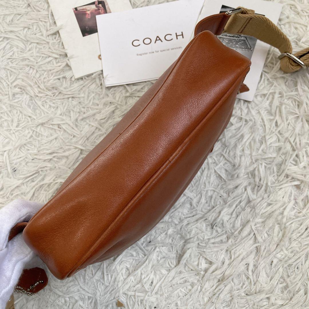 極美品 vintage coach old waist pouch brown
