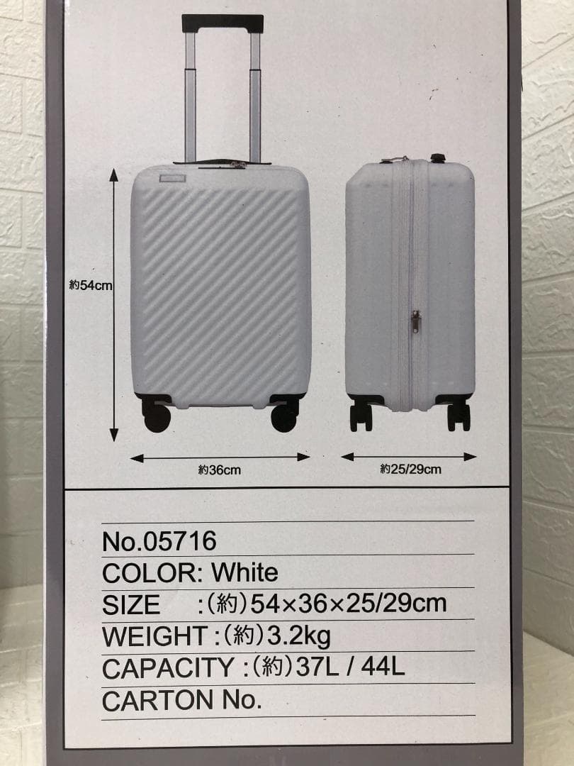 ACE イグザクト 機内持込みサイズ スーツケース（拡張機能付き）ホワイト
