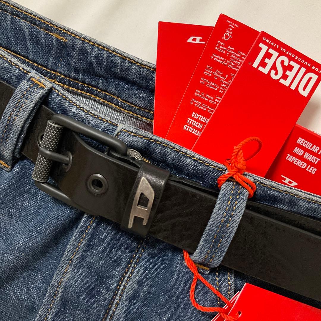 新品　ディーゼル　ベルト 90　X09396　B-DAVE Ⅱ　メタリックDロゴ