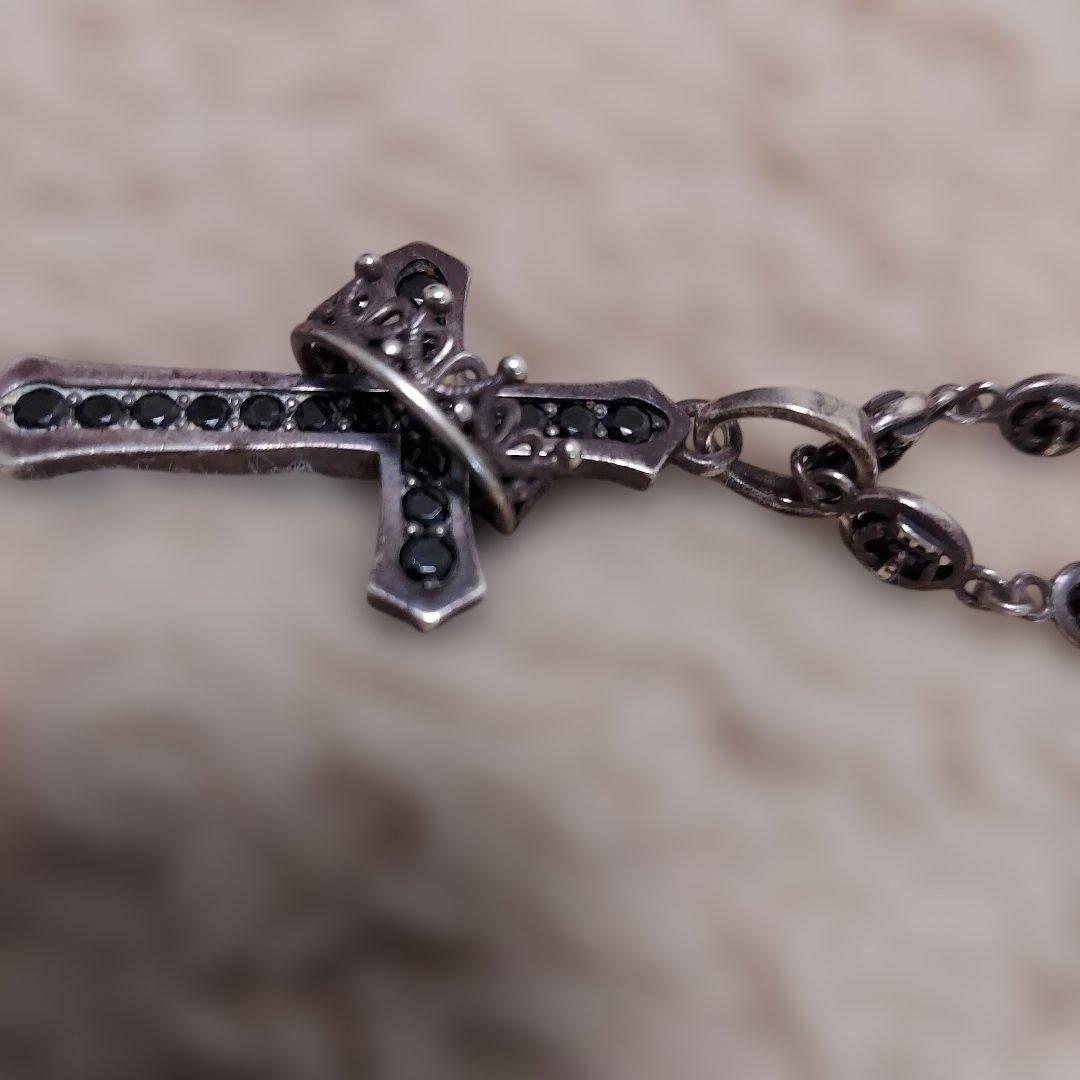 ジャスティンデービスシルバー十字架ネックレス ケース付き　トップ+チェーン