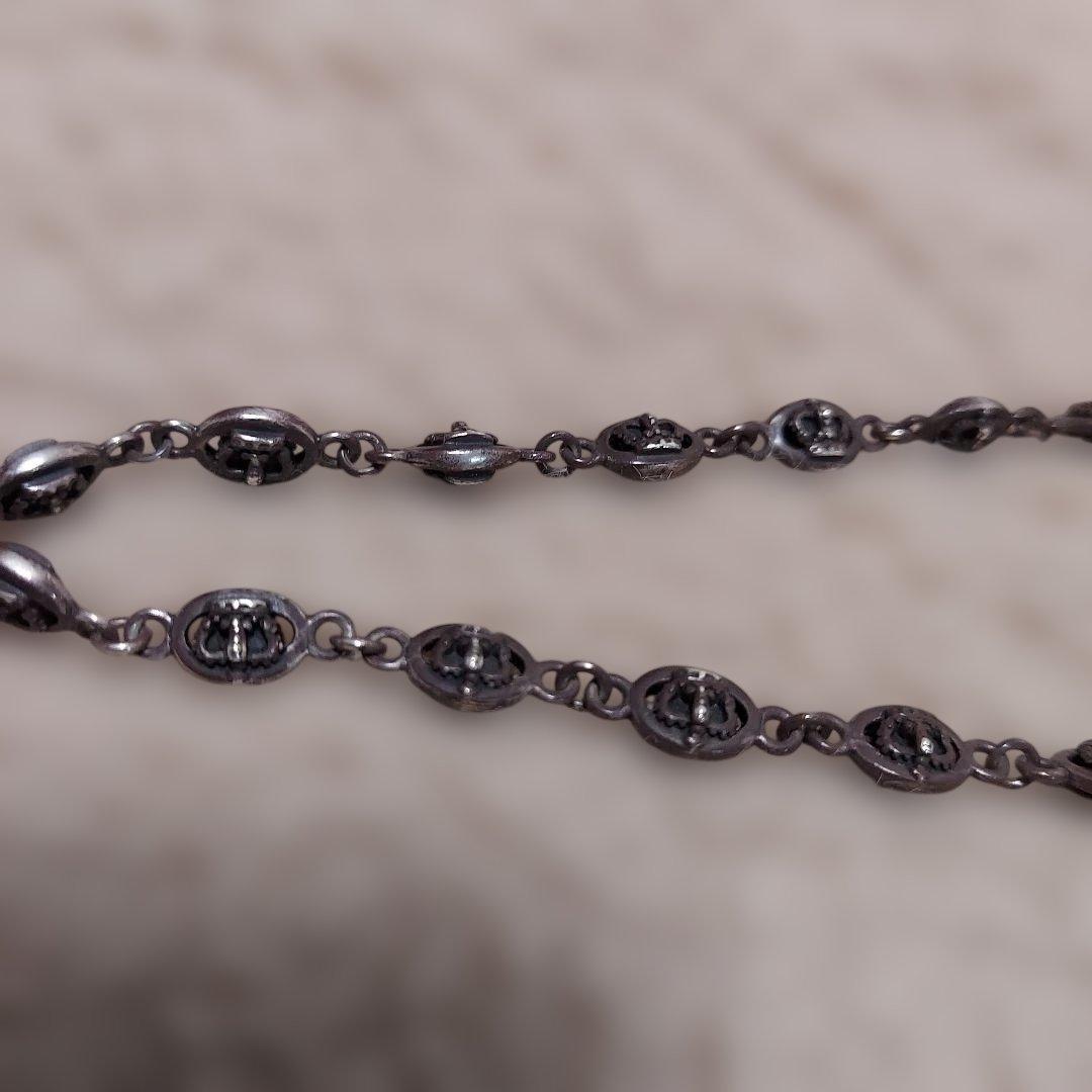 ジャスティンデービスシルバー十字架ネックレス ケース付き　トップ+チェーン