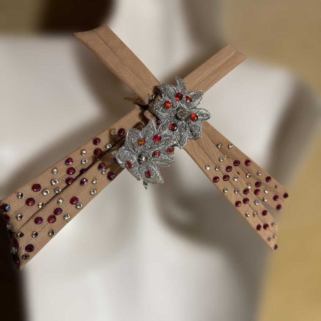 ベリーダンス セットアップ 黒 ビーズ装飾