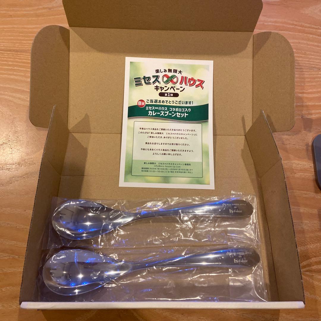 ゆ*き様 ミセスグリーンアップルロゴ入り　カレースプーンセット