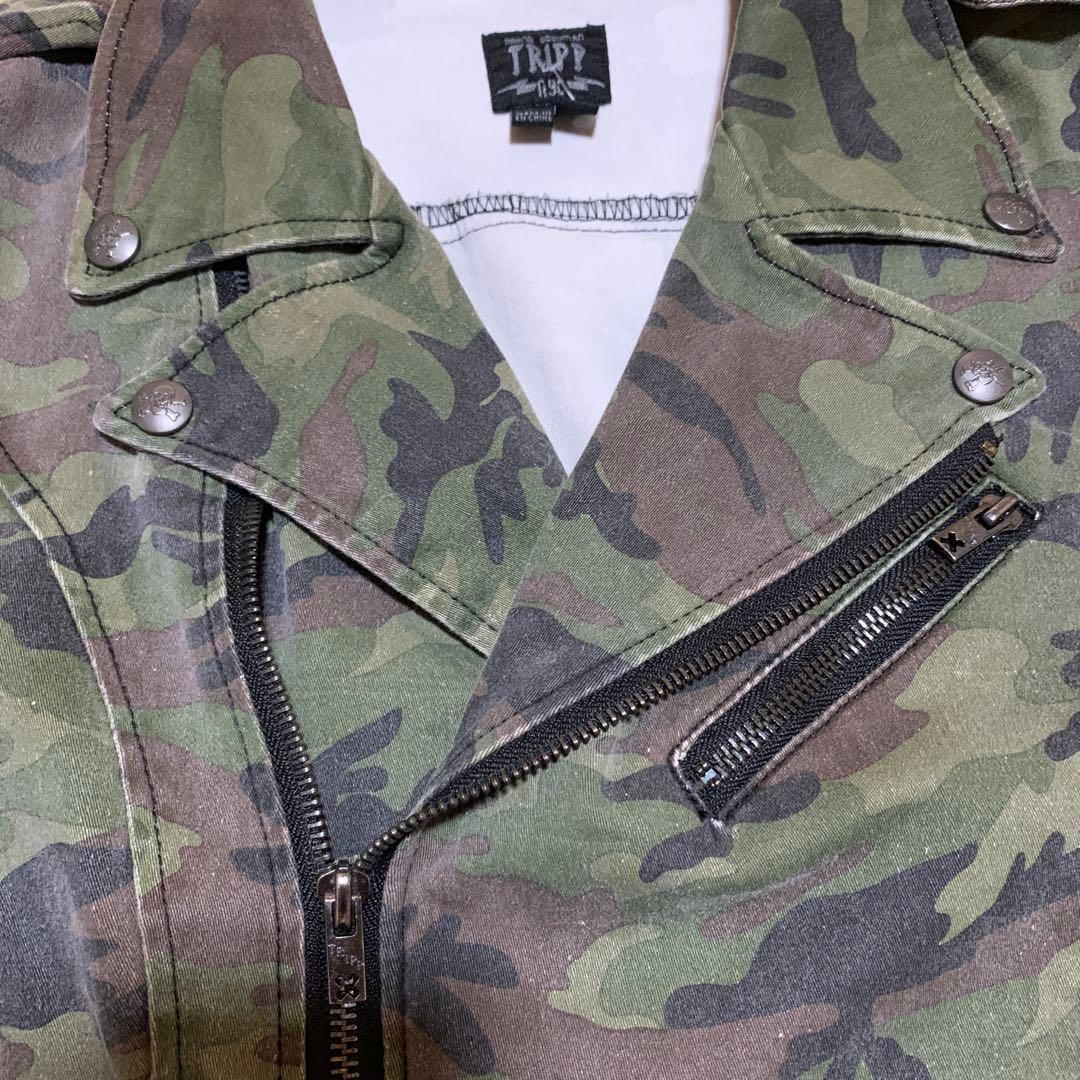 【激レア】TRIPP 迷彩 ライダースジャケット y2k ミリタリー アウター