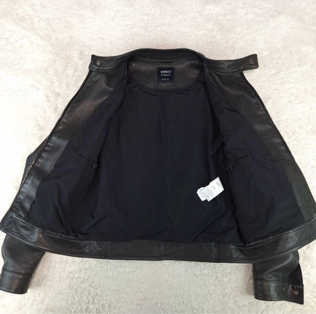 EMMETI　ラムレザー　シングルライダース　JURI　ブラック　46 M