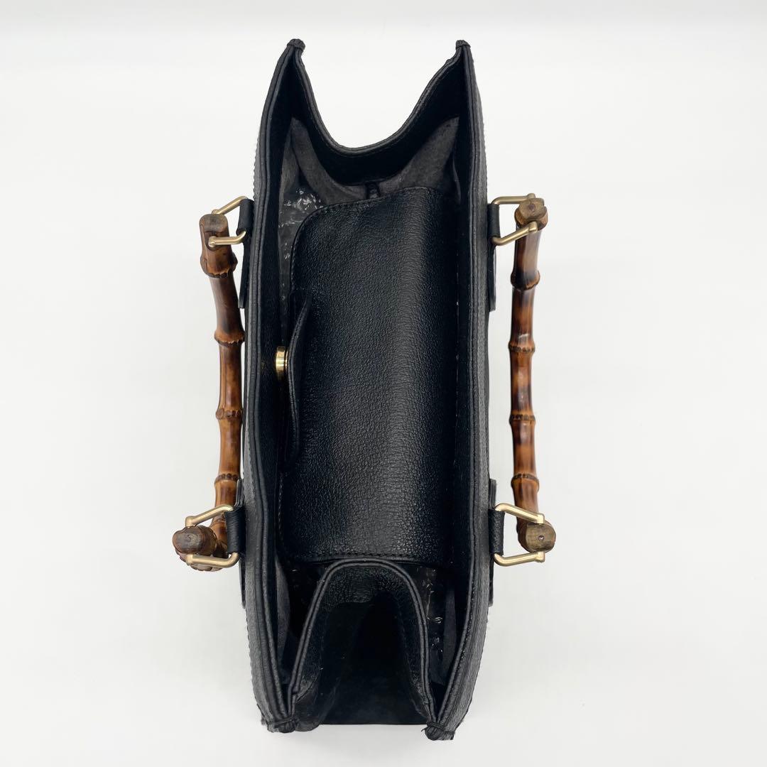 美品　GUCCI ダイアナ　バンブー　ハンドバッグレザー　スエード　ブラック