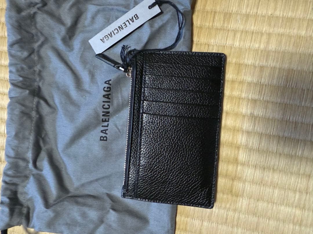 BALENCIAGA ブラックレザー &カードケース　イタリア製