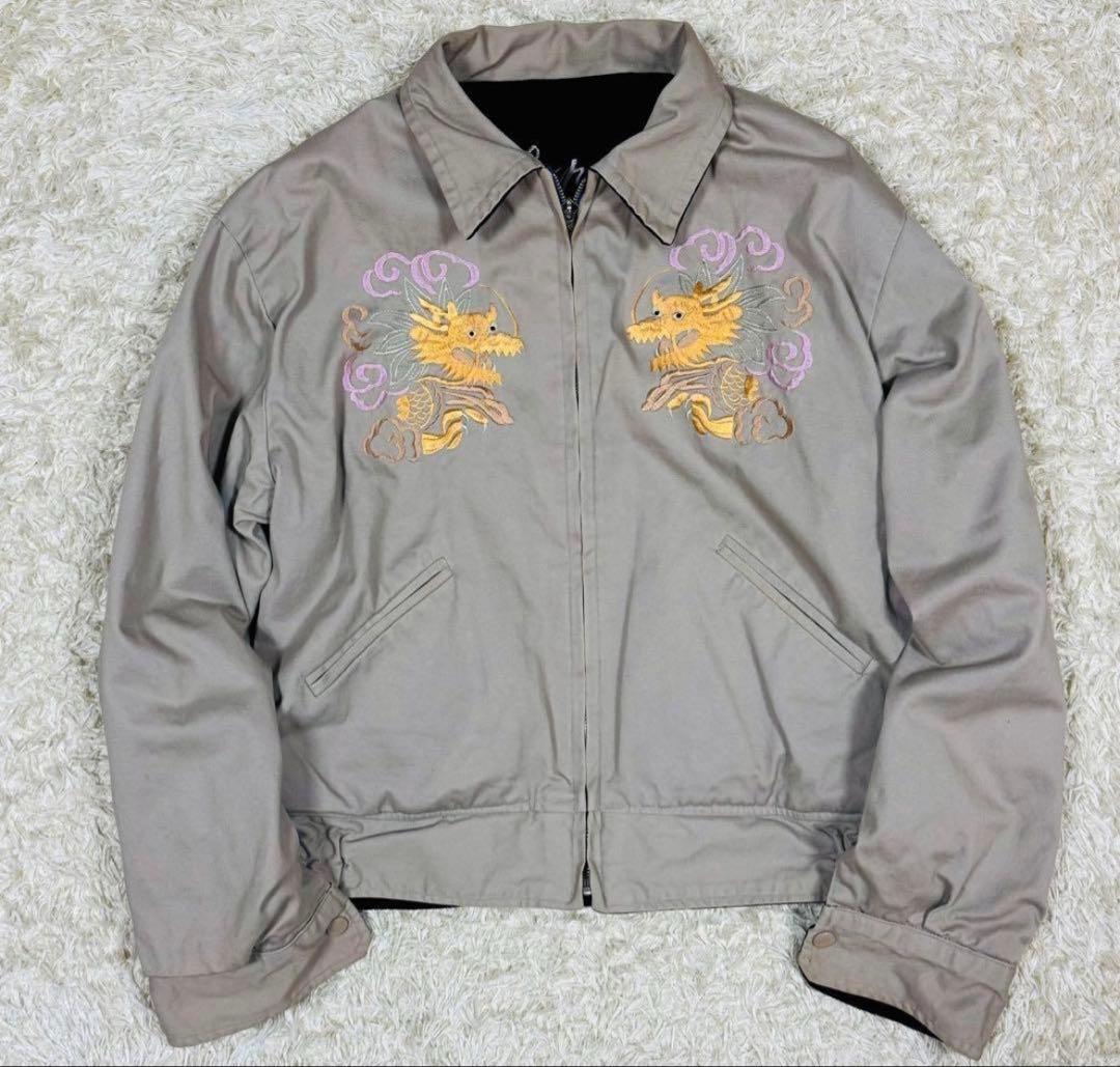 極稀少　東洋テーラー　別珍　スカジャン　沖縄MAP×EAGLE 襟付き