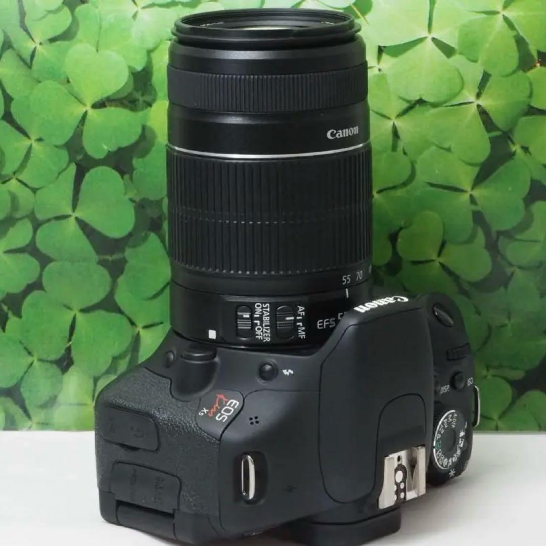 【美品】スマホへ転送も可 一眼で自撮りOK キャノンKissX5ダブルレンズ