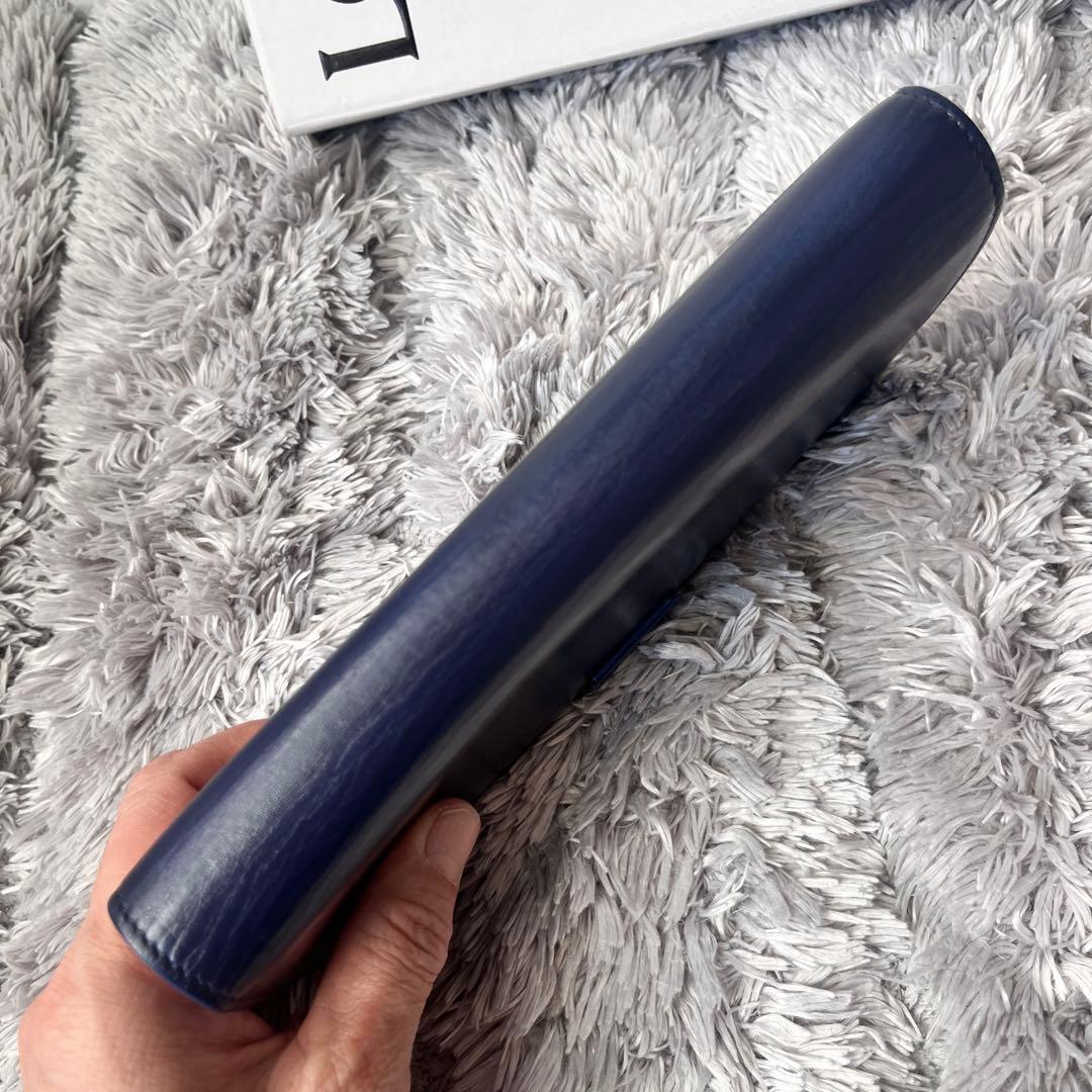 美品✨ロエベ　レア　立体アナグラムロゴ　ネイビー　長財布　メンズ　レディース