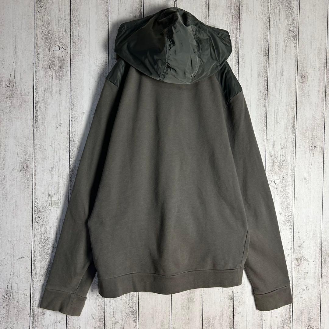 5964【希少XXLサイズ】プラダ‪☆三角ロゴ入りジップパーカー ナイロン切替