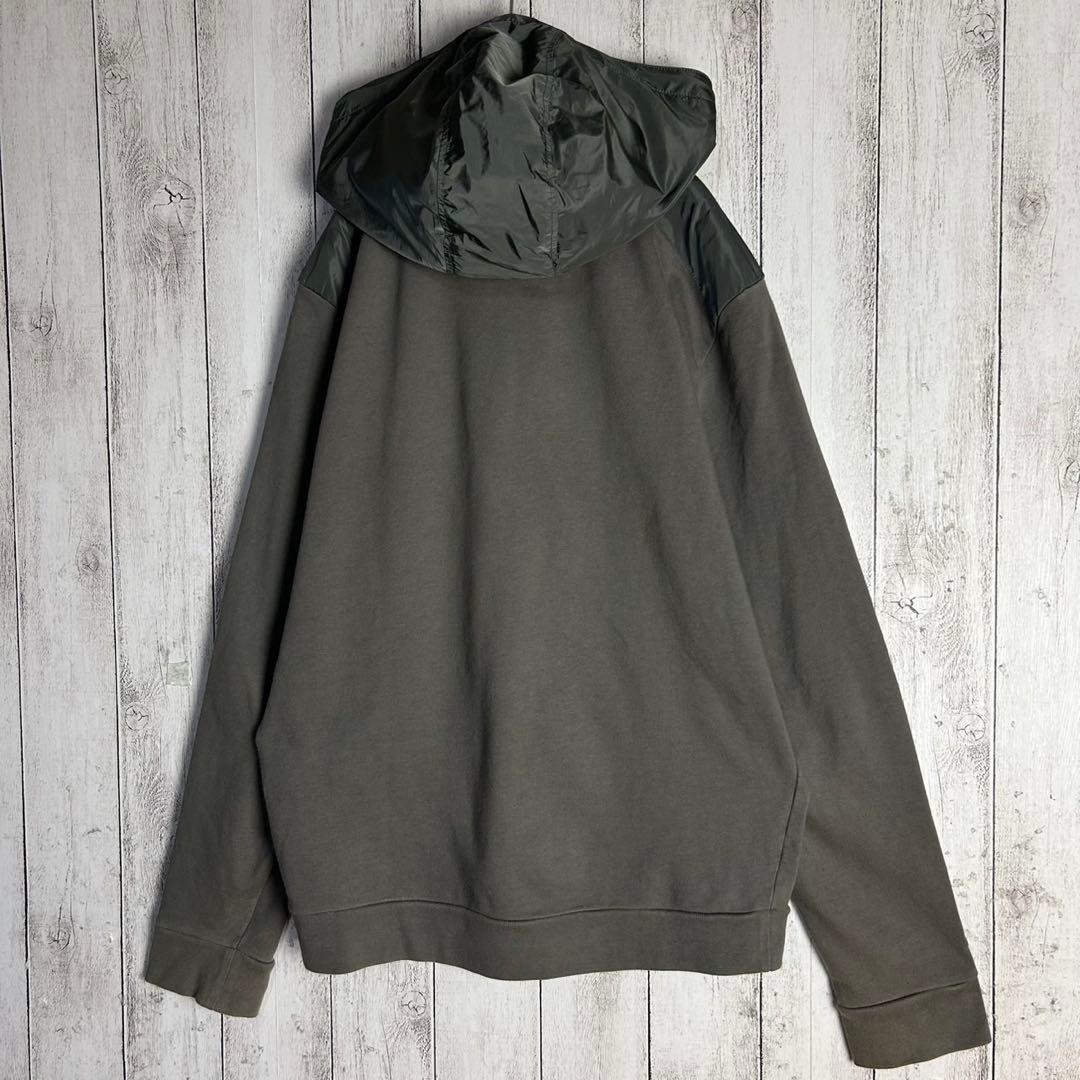 5964【希少XXLサイズ】プラダ‪☆三角ロゴ入りジップパーカー ナイロン切替