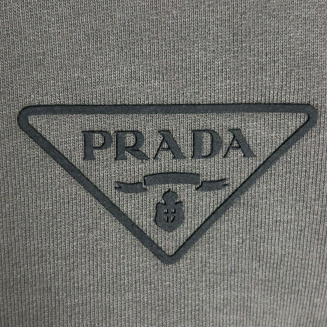 5964【希少XXLサイズ】プラダ‪☆三角ロゴ入りジップパーカー ナイロン切替