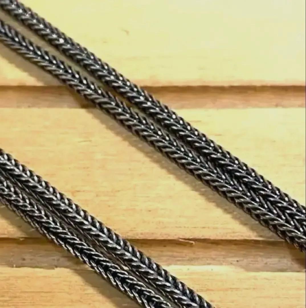 【最終値下げ】ヘリンボーン ネックレス チェーン シルバー925燻し70cm