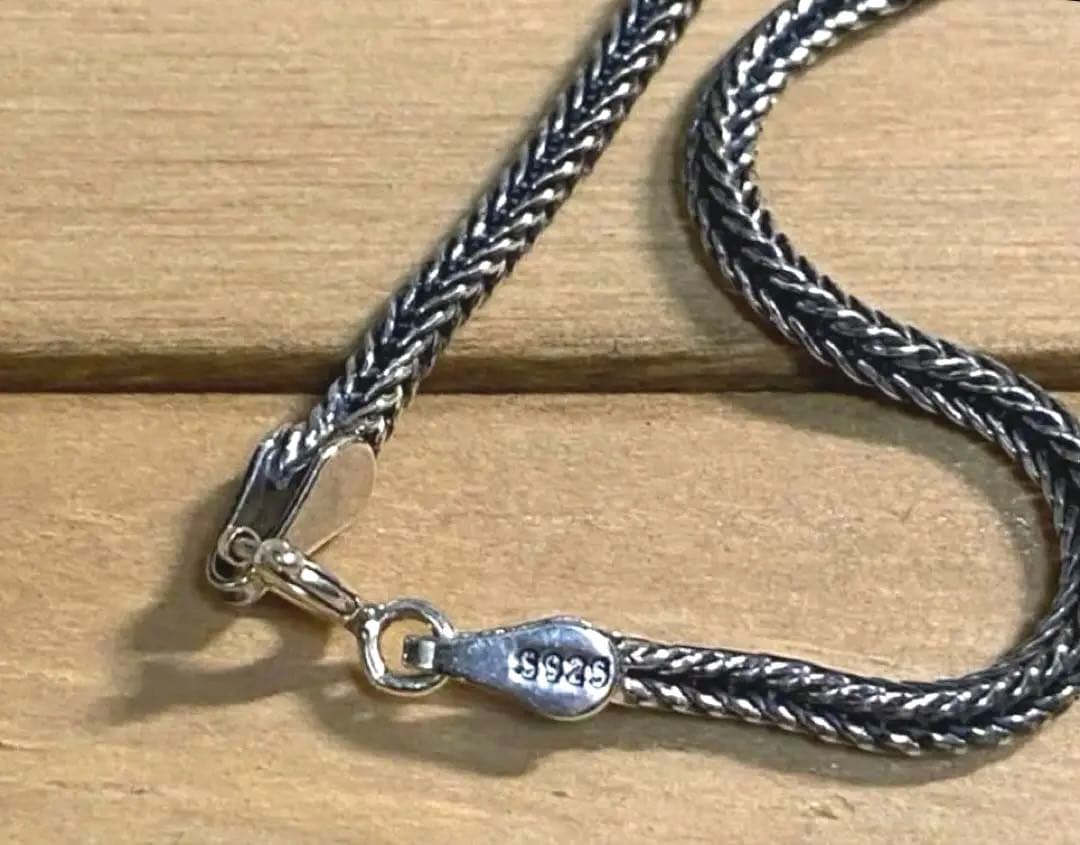 【最終値下げ】ヘリンボーン ネックレス チェーン シルバー925燻し70cm