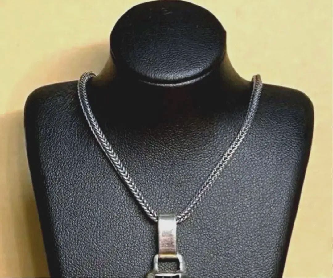 【最終値下げ】ヘリンボーン ネックレス チェーン シルバー925燻し70cm