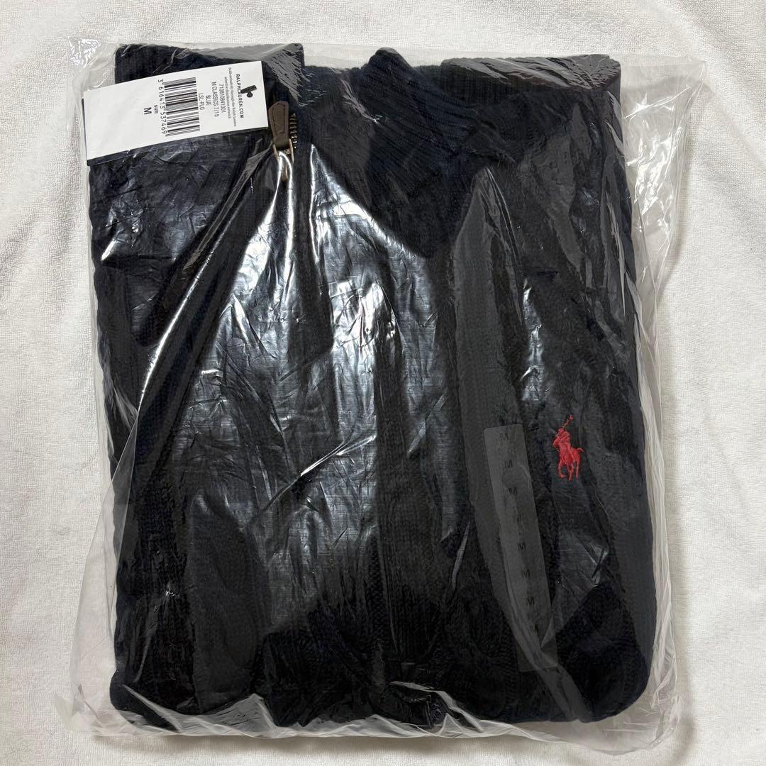 新品未使用 ポロラルフローレン ハーフジップ ケーブルニット M 紺 ネイビー