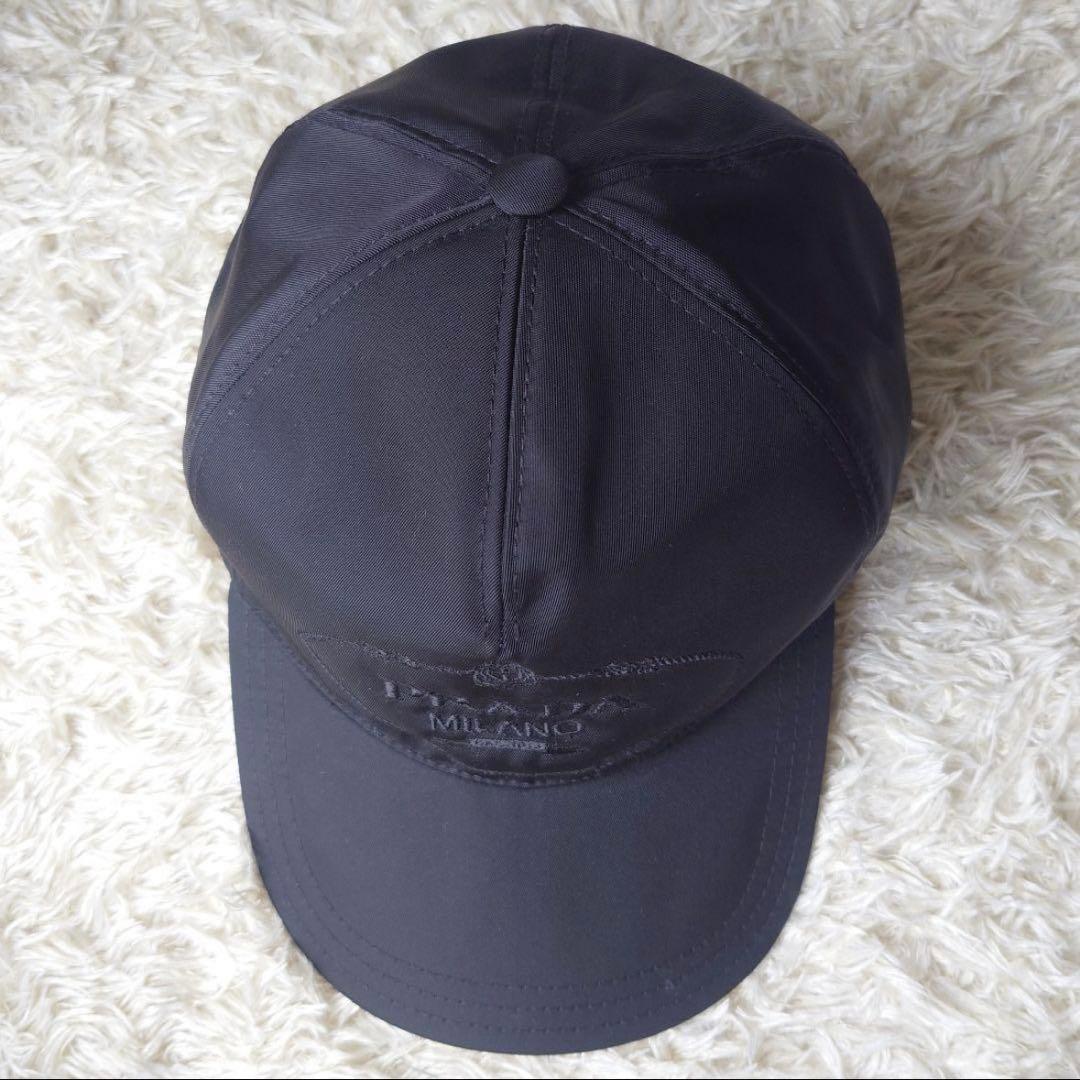 【美品】PRADA ブラック キャップ ロゴ ユニセックス レディース メンズ