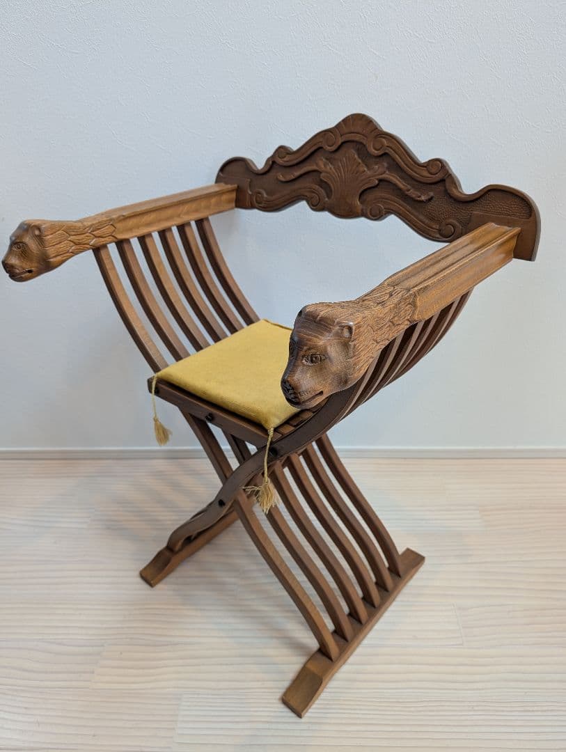 イタリア製　サヴォナローラチェア　アンティーク家具　椅子