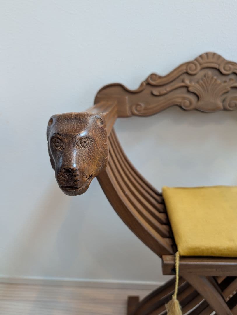 イタリア製　サヴォナローラチェア　アンティーク家具　椅子