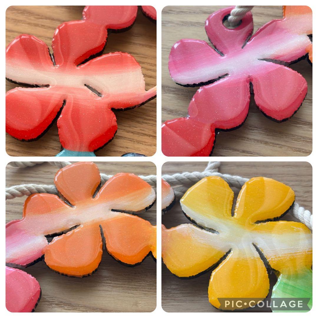 レジン　オーシャンアート　プルメリアリース　海　29cm　No.1010