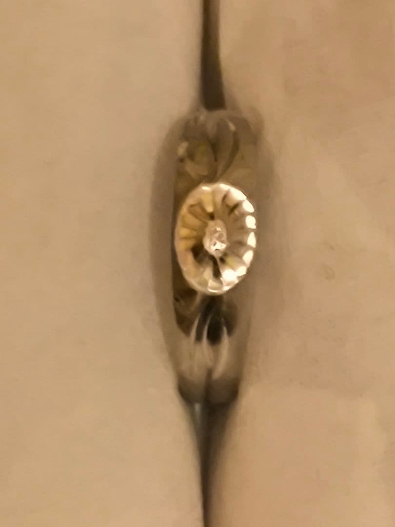 大橋、シルバー フラワーモチーフリング 8号、純金999