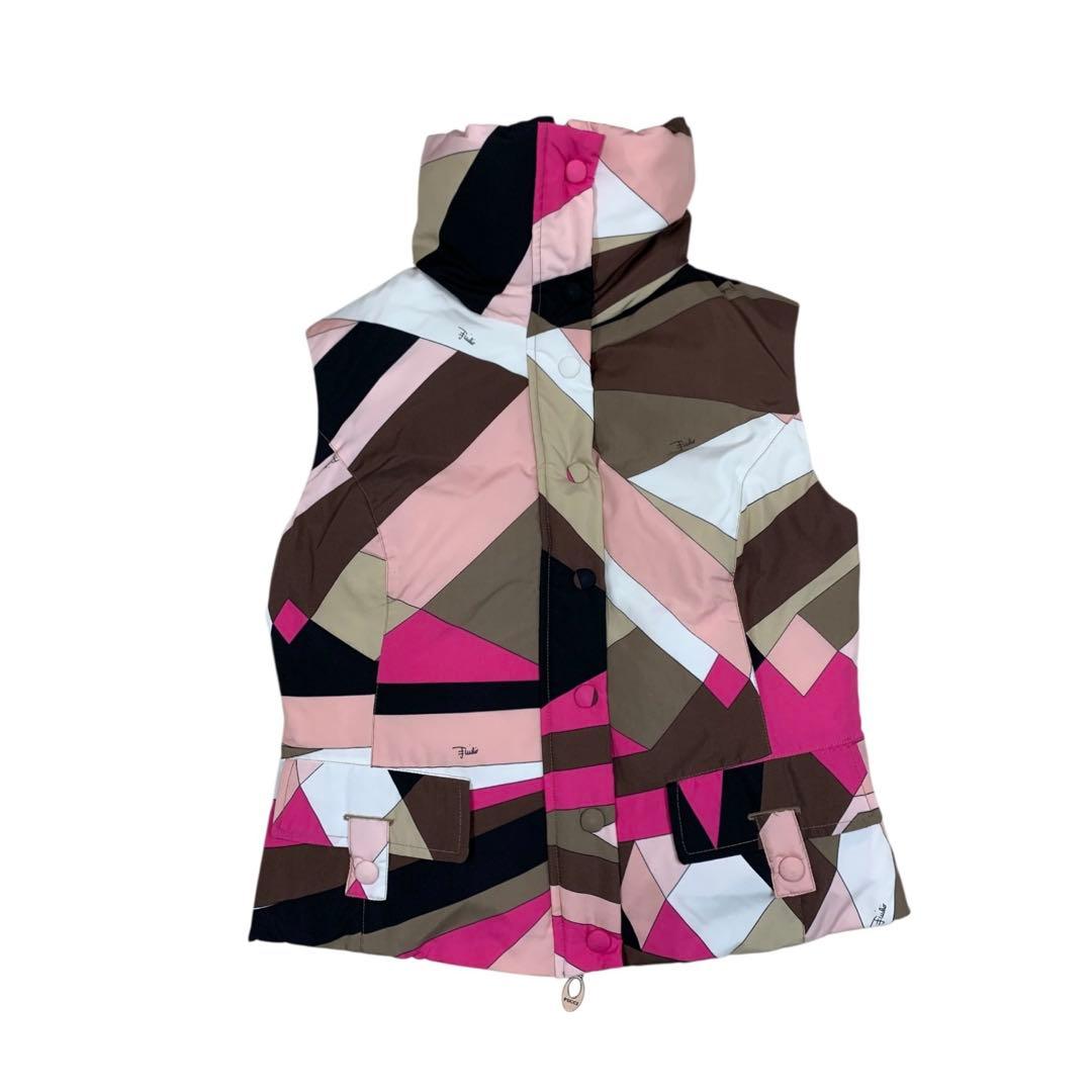 極美品EMILIO PUCCI エミリオプッチ ダウンベスト 36 ピンク系