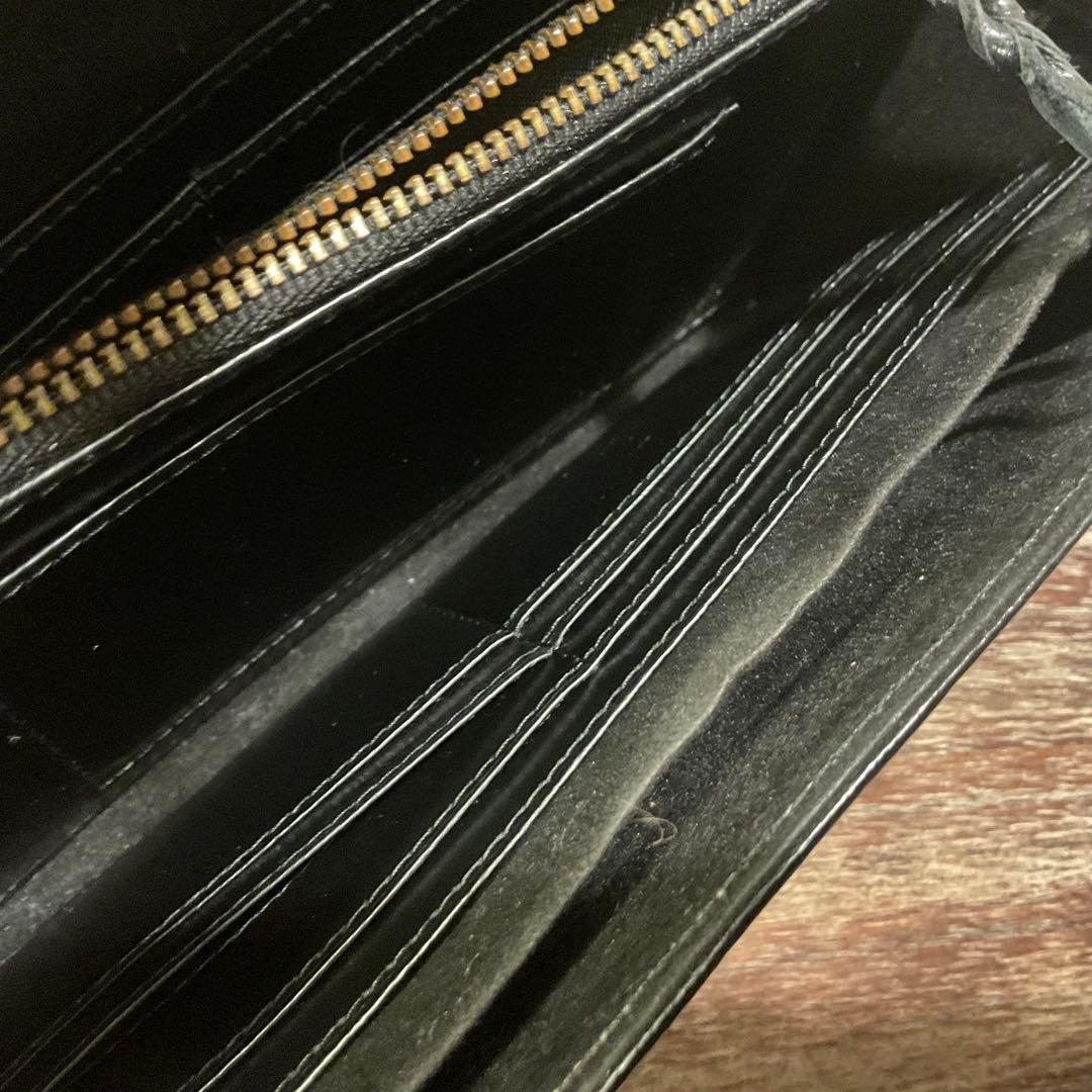 美品！マッドモンキー ワニ革 カイマン 財布 長財布 二つ折りクロコ ネイビー