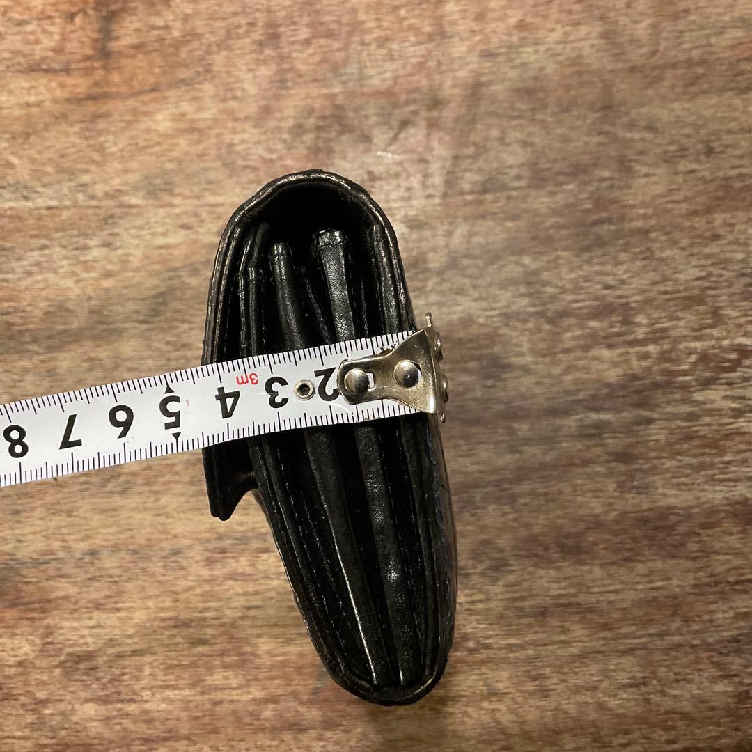 美品！マッドモンキー ワニ革 カイマン 財布 長財布 二つ折りクロコ ネイビー