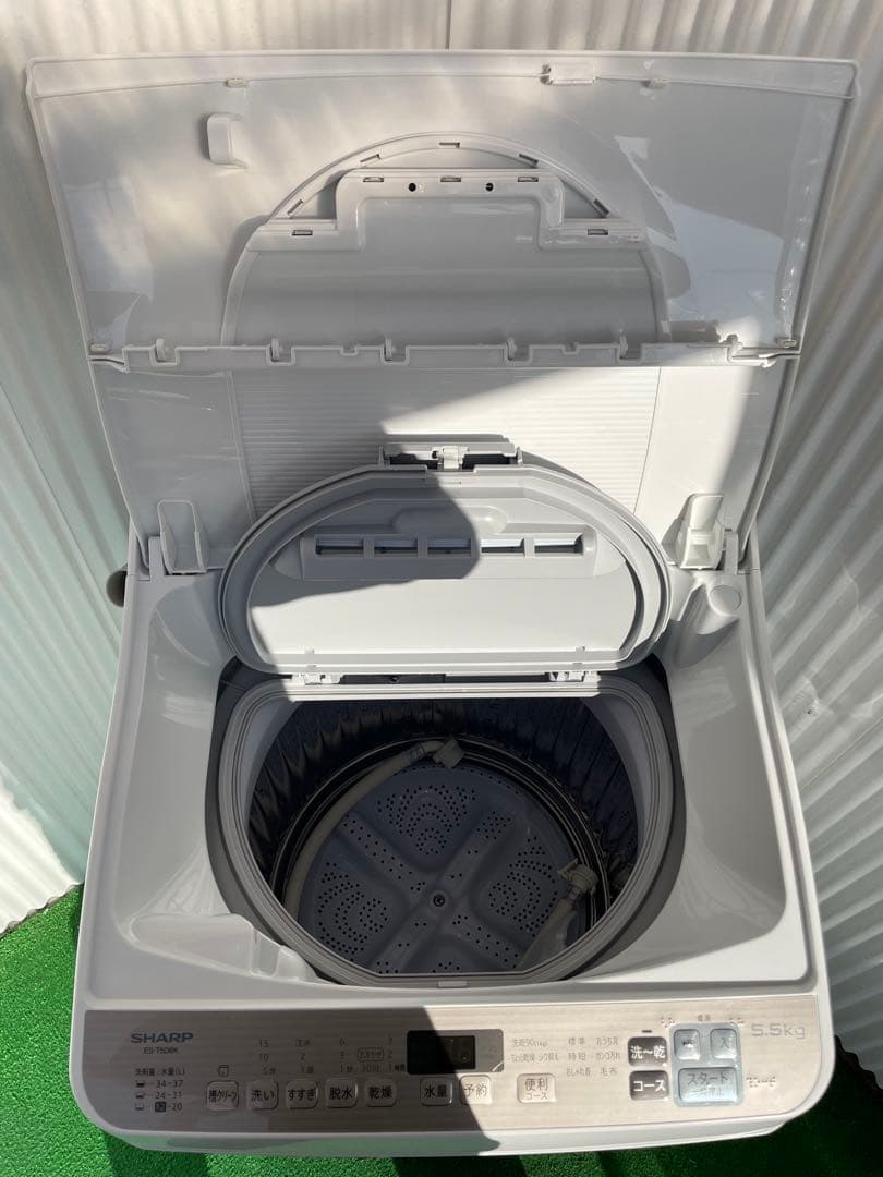 914 シャープ 5.5kg洗濯乾燥機 熱乾燥搭載 穴なし槽 黒カビ抑制 清潔