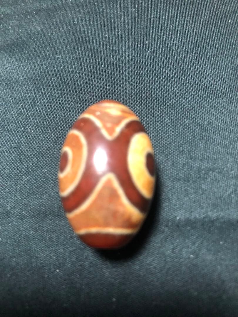 ペー、秘蔵上肯紅天珠‼️西蔵老礦紅玉髄米粒型虎牙三眼天珠