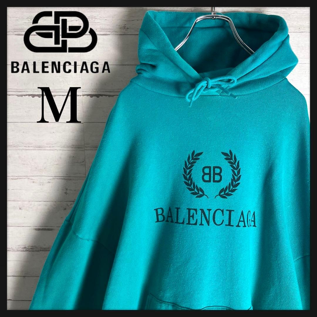 【即完売・希少カラー】 バレンシアガ センターロゴ 入手困難 bbロゴ パーカー