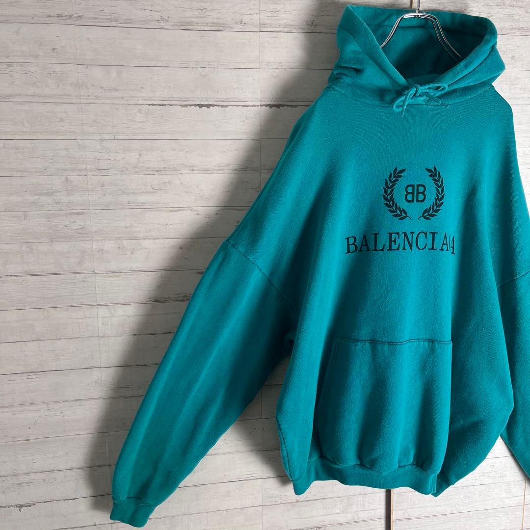【即完売・希少カラー】 バレンシアガ センターロゴ 入手困難 bbロゴ パーカー