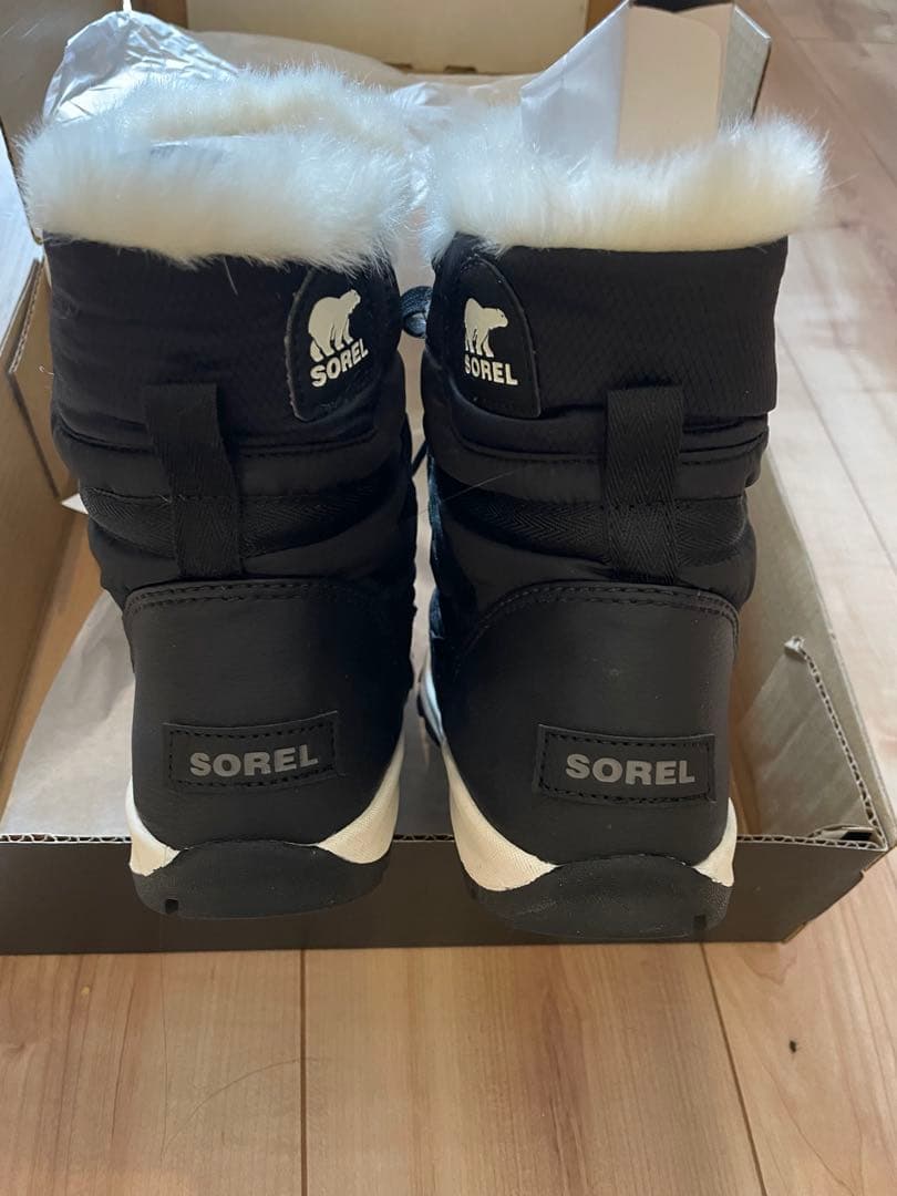 超美品⭐︎SOREL ブラック スノーブーツ　ウィットニーショートレース24cm
