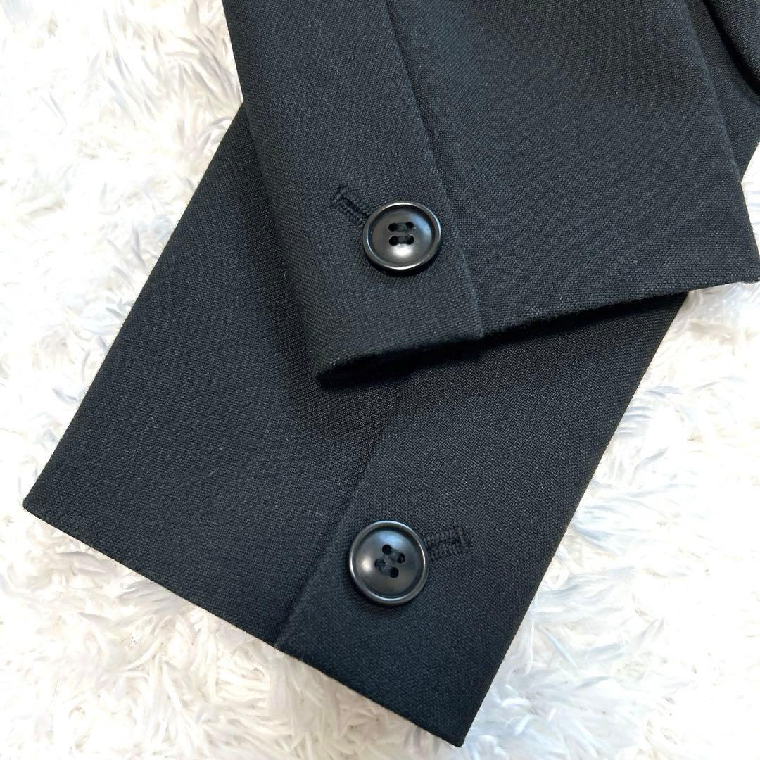 【美品】　PLST　パンツスーツ　オフィスカジュアル　ノーカラー　スラックス　黒