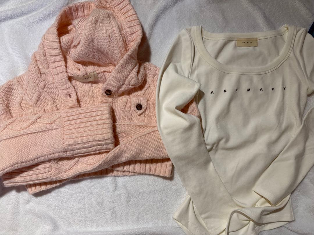 ANDMARY mary logo cable set ピンク