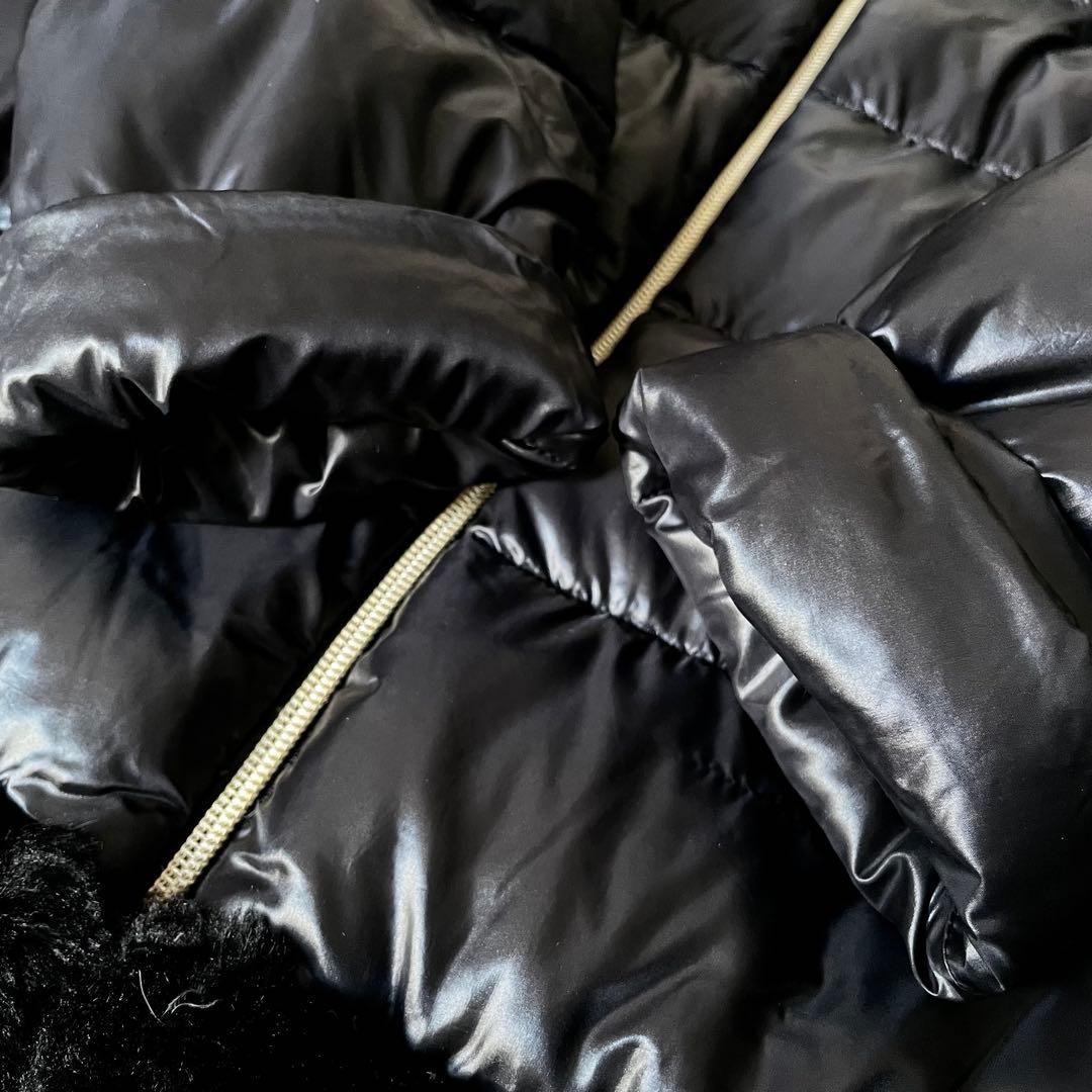 ヘルノ　ファー　切り替え　ダウンコート　ダウンジャケット　レディース　黒　44