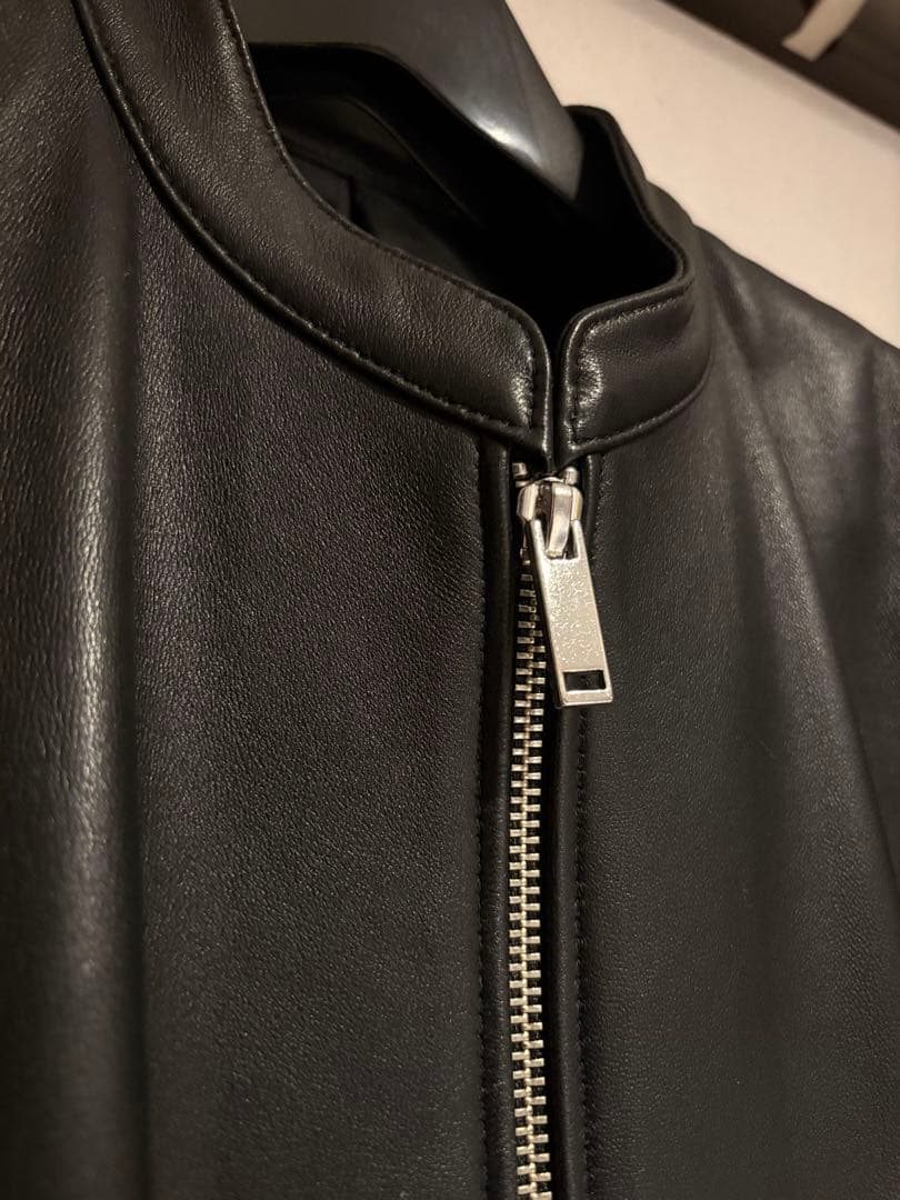 【サイズ３・STUDIOUSブラック レザー シングルライダースジャケット】