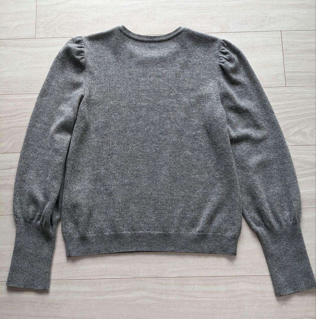 ☆FOXEY☆フォクシー カシミヤ100%グレー パフスリーブセーター 38