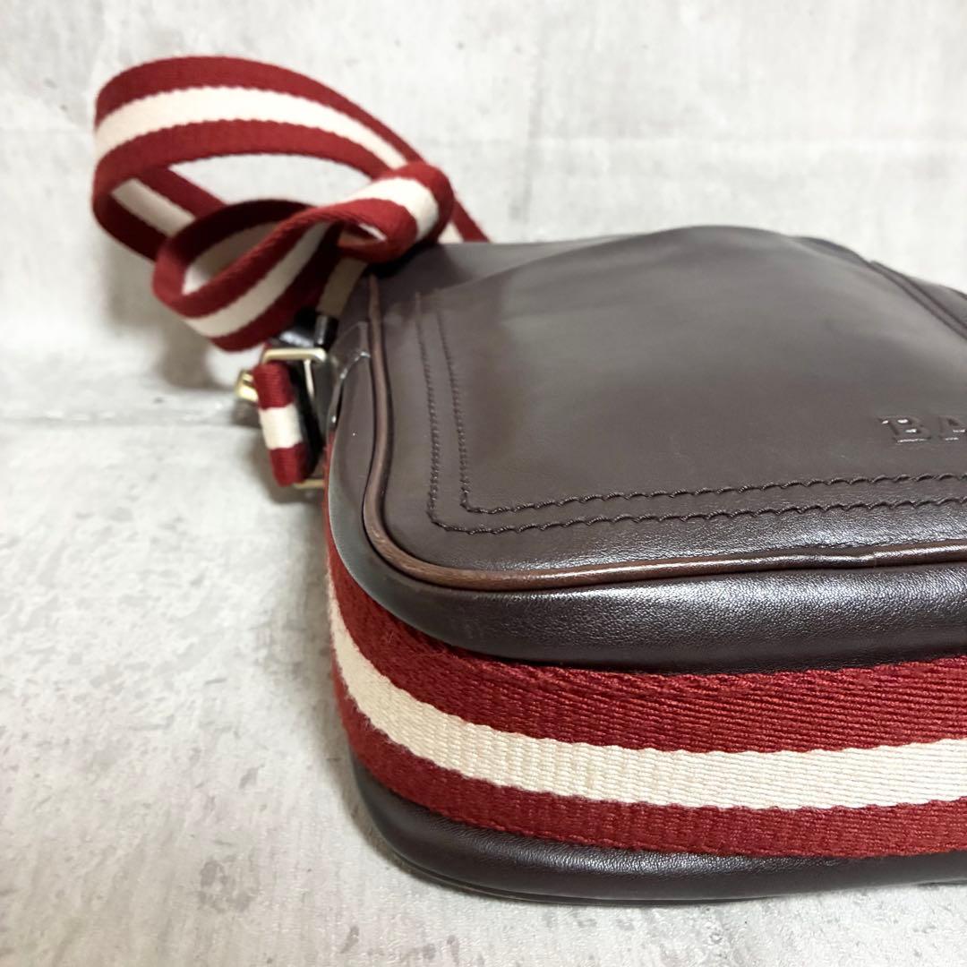 【美品】BALLY バリー ショルダーバッグ ボディバッグ ブラウン レザー