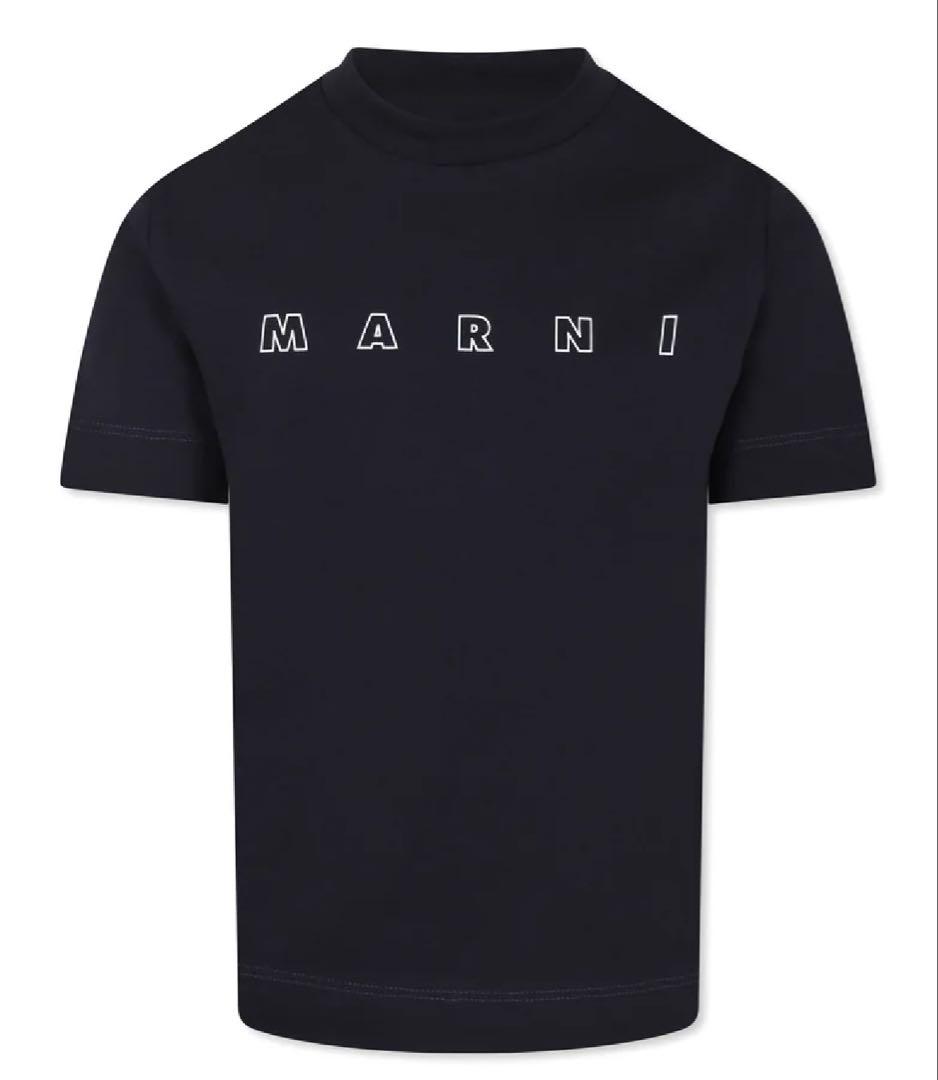 MARNI キッズ ロゴ Tシャツ 14Y ネイビー